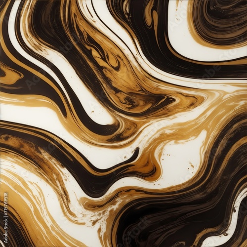 Abstract ink Brown and gold mixed texture Background. fluid art background texture