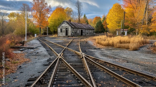 The eerie stillness of an abandoned railway station, where echoes of past travelers linger amid the silence.