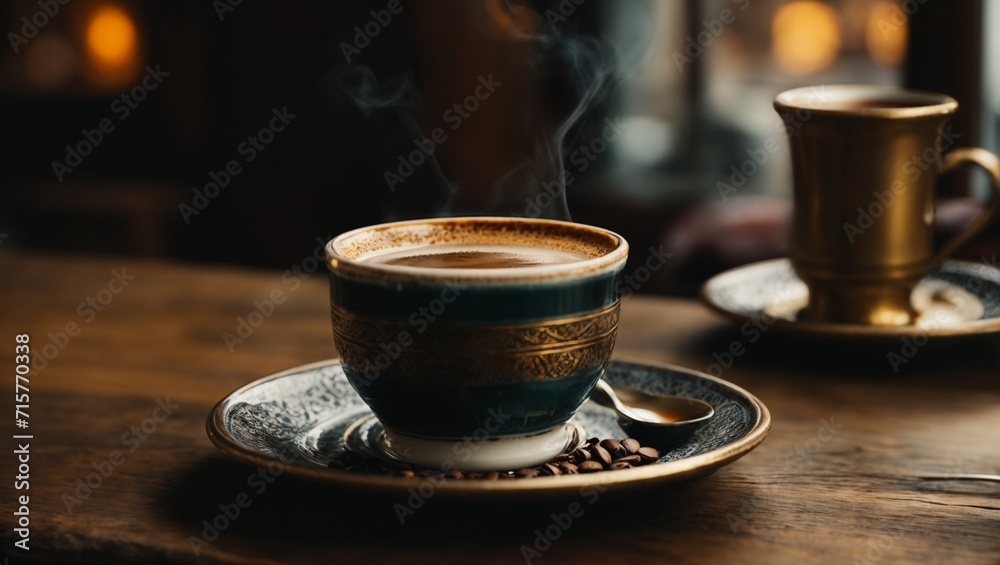 Fototapeta premium cup of coffee on the table