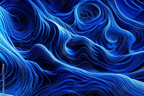 Electric blue waves dancing in the void