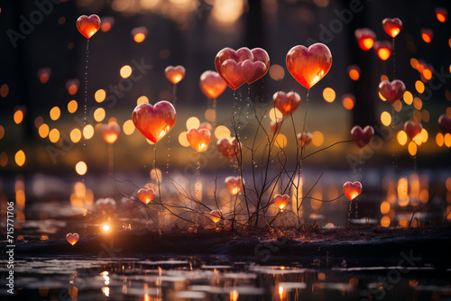 metaphorical representation of love with hearts and light_2