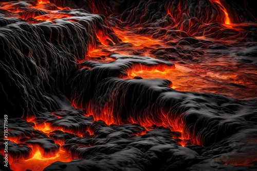 Abstract lava flows beneath a crystalline surface
