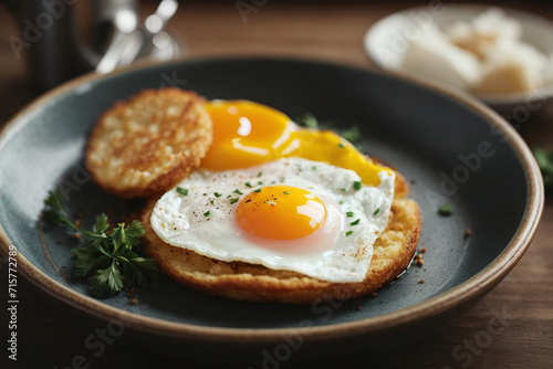 fried eggs breakfast background