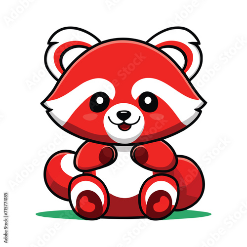 Red panda graphic vector EPS