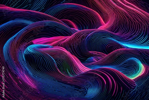 Luminous neon waves of the future