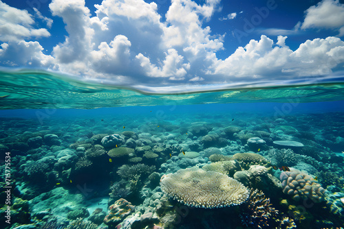 Unterwasserzauber: Great Barrier Reef in all seiner natürlichen Pracht, eine faszinierende Reise durch das farbenfrohe Meeresparadies der Riffbiodiversität photo