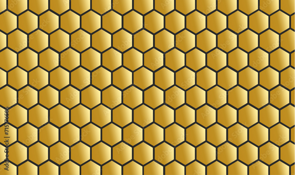 pattern with golden honeycomb