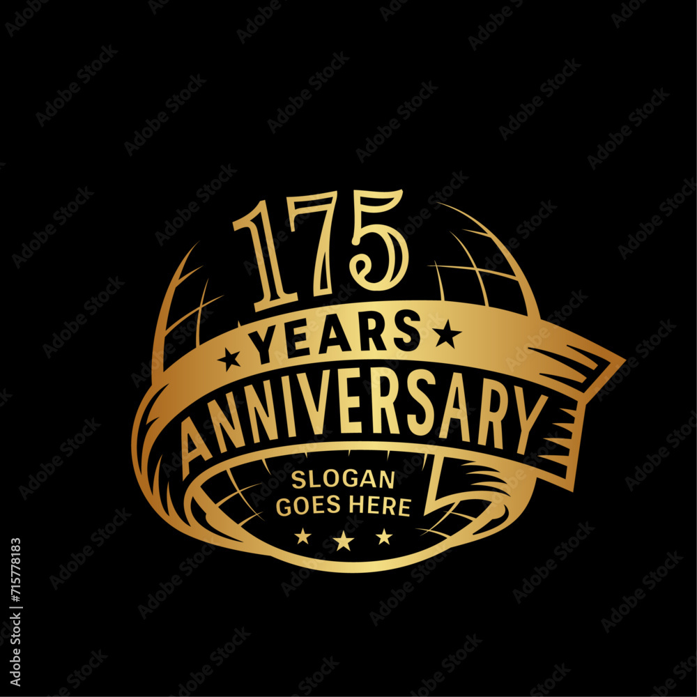 175 years anniversary design template. 175th logo. Vector and illustration.