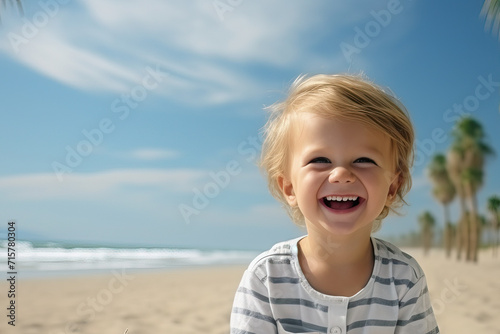 Happy Beach Holiday: Laughing Baby by the Sea © Nick Alias