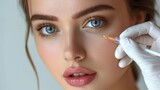 Botox injection in the face of a young woman. Beauty and youth treatment, generative ai