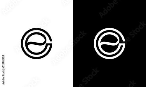 initial E icon monoline logo design vector