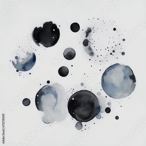 Black Watercolor Circles background