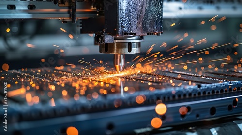 Technology for spark flat steel sheet production and industrial laser cutting, Generative AI.