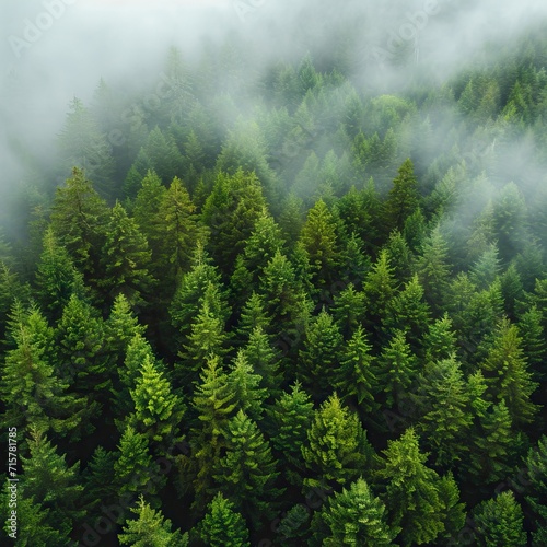 green mountain forest from a bird's eye view. AI generated illustration