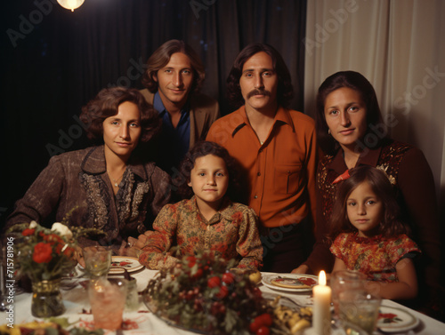 Foto nost  lgica de familia de los a  os 50 en una fiesta familiar