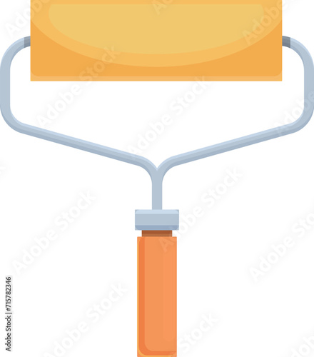 Roller art creative icon cartoon vector. Crafting work infant. Learning palette