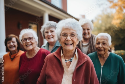 Portrait of a elderly group of senior people in nursing home