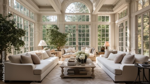 A quiet luxury living room is glam, shiny mirrored or glitzy Rather, quiet luxury style living rooms are filled with warmth collected accents plush seating soft rugs layered lighting home interior © VERTEX SPACE