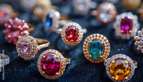 Exquisite jewelry featuring gold, diamond, and gemstones, perfect for formal events and special occasions.
