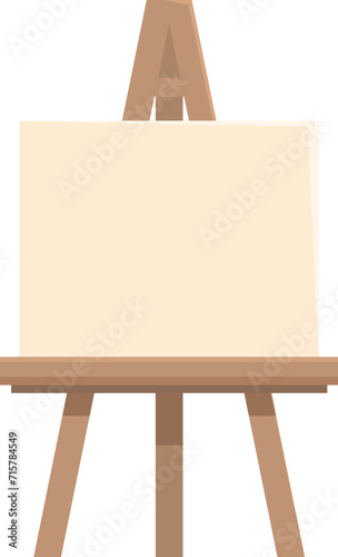 Wooden easel icon cartoon vector. Learning ceramic. Implements space