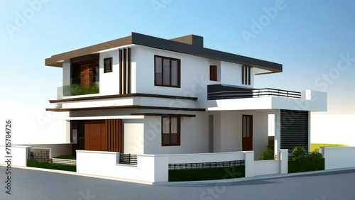 3d render of a modern house on white background, Concept for real estate or property © home 3d