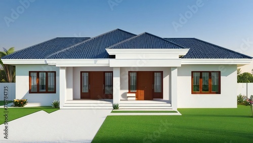 3d rendering of modern cozy house isolated on white background, Real estate concept. © home 3d