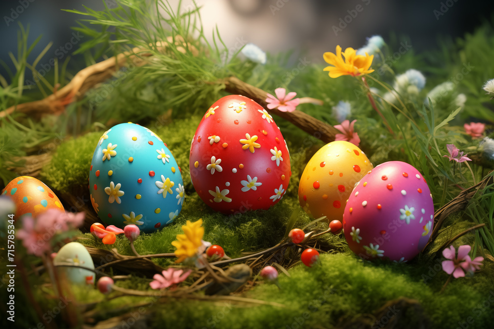 easter, egg, holiday, eggs, spring, grass, decoration, celebration, color, colorful, green, nature, season