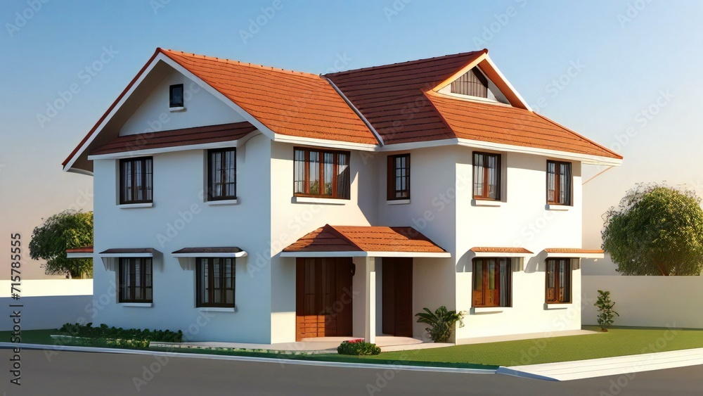 3d rendering modern house isolated on white background, Concept for real estate or property. 3d rendering modern house isolated on white background, Concept for real estate or property.
