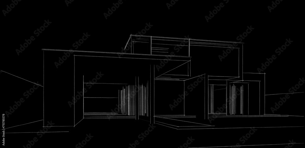 architectural drawings 3d illustration architectural drawings 3d illustration