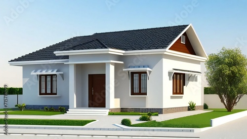 3d rendering modern house isolated on white background, Concept for real estate or property.