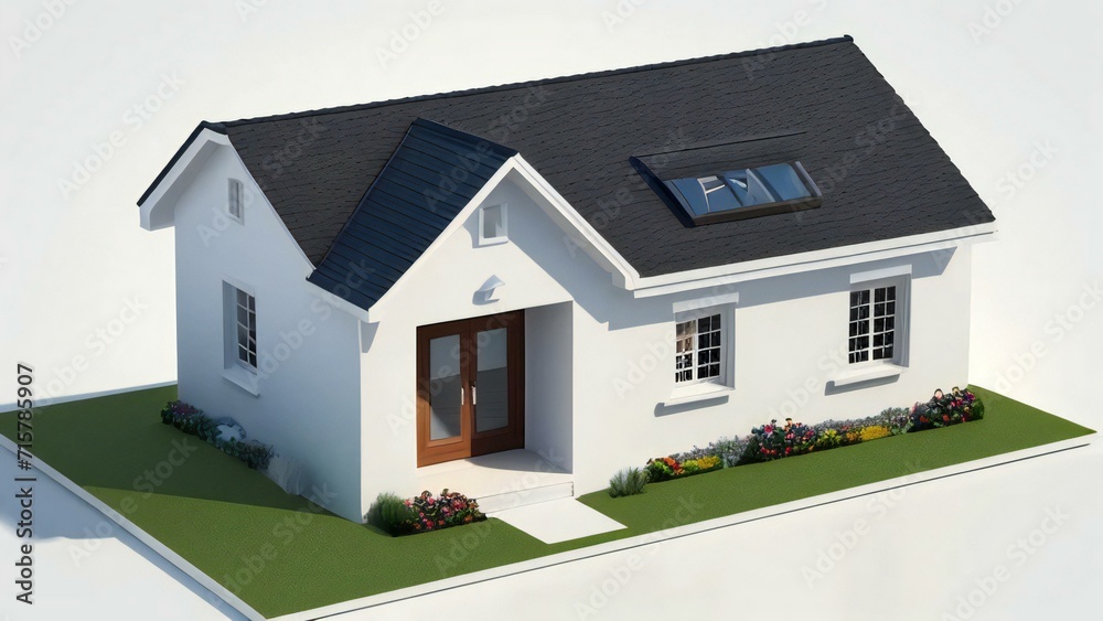 Architecture of 3d rendering modern house on white background. 3d illustration. concept for real estate or property Architecture of 3d rendering modern house on white background. 3d illustration. concept for real estate or property