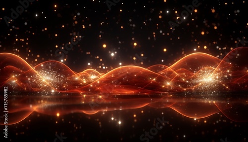 Abstract background with vibrant particle wave and dynamic sound and music visualization