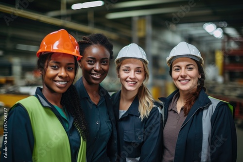 Portrait of a group of female workers in a factory