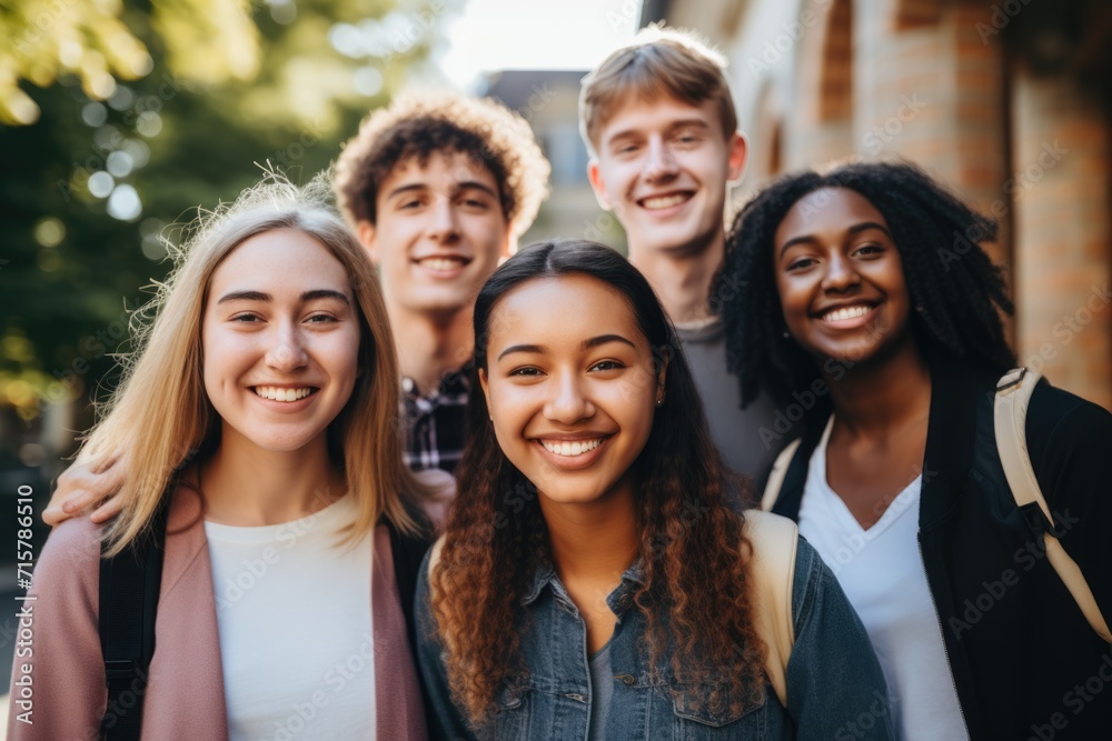 Portrait of a smiling and diverse group of students Portrait of a smiling and diverse group of students