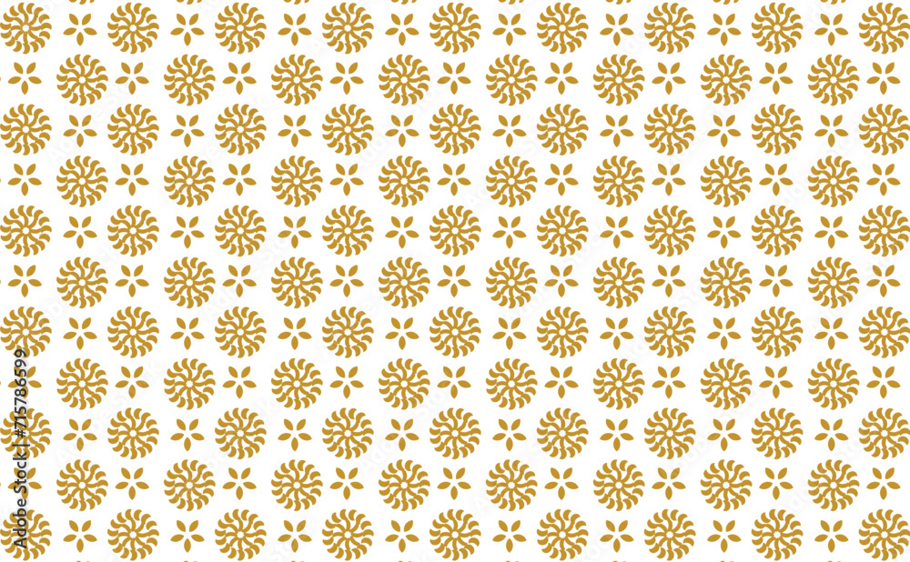 Golden vector floral seamless pattern. Abstract luxury geometric ornamental texture with small flower silhouettes. Gold and white simple ornament in oriental style. Golden vector floral seamless pattern. Abstract luxury geometric ornamental texture with small flower silhouettes. Gold and white simple ornament in oriental style.