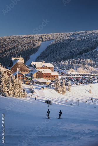 Winter landscapes in the Czech Jeseniky Mountains. Snow and ice created fairy-tale views. The mountains look beautiful this time of year.