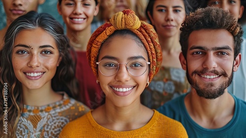 Many happy diverse ethnicity different young and old people group headshots in collage mosaic collection.generative ai