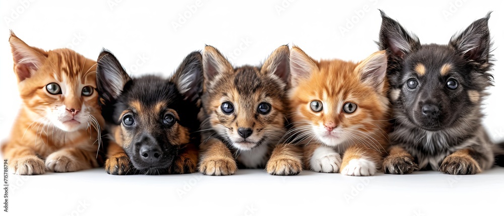 Obraz premium Cat and dog on a white background 