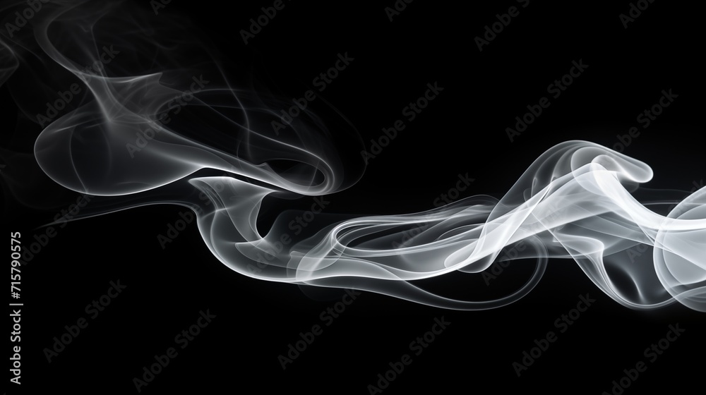 Smoke Plumes Isolated on Black Background. Generative AI Smoke Plumes Isolated on Black Background. Generative AI