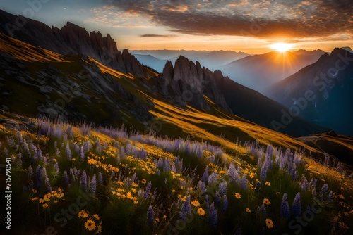 Picture the enchantment of Schafler's summit adorned with a breathtaking display of wildflowers, set against the rugged silhouette of Santis. Impeccable lighting captures photo