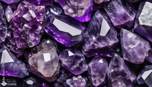 Amethyst gemstones background  photo