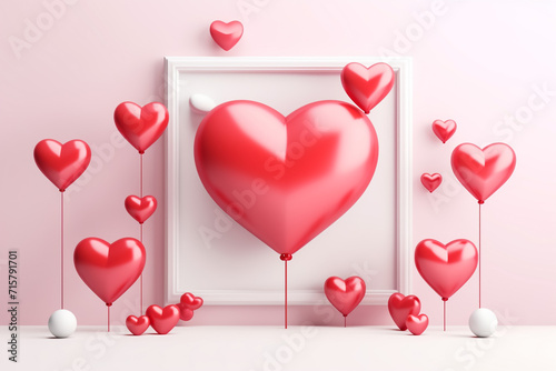 3d rendered pink colour heart background,3d renederd valentinesday background. 