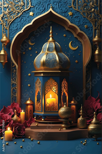 Ramadan theme background with typical Muslim ornaments 