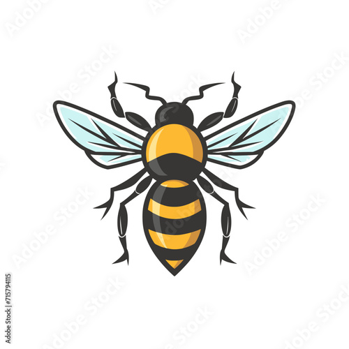 flat vector logo of a bee © Nadiyan Art