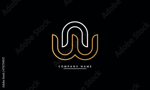 NW, WN, N, W Abstract Letters Logo Monogram
