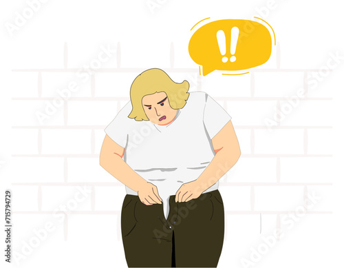 Obesity woman vector illustration 