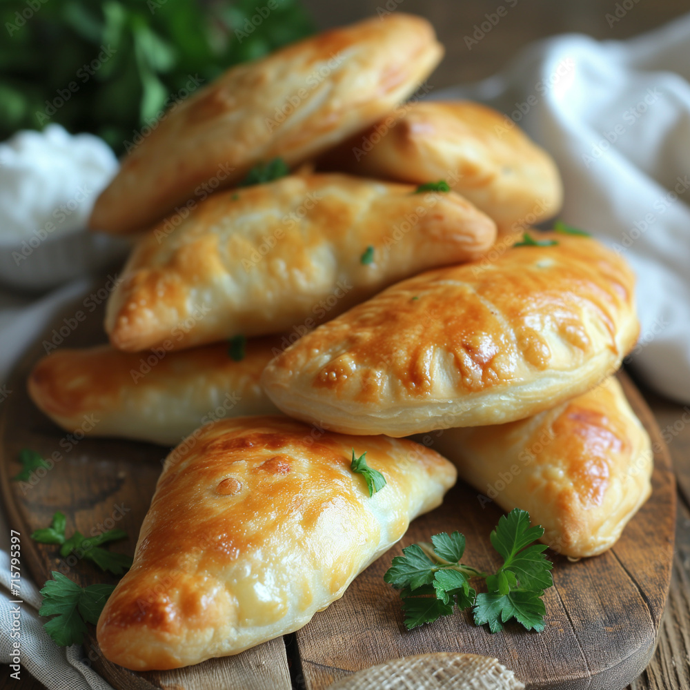 Pirozhki, small Russian pastries Pirozhki, small Russian pastries