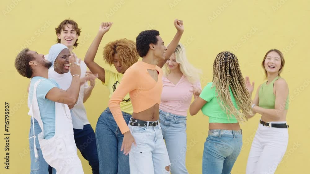 Slow motion rhythm: gen Z dancing together