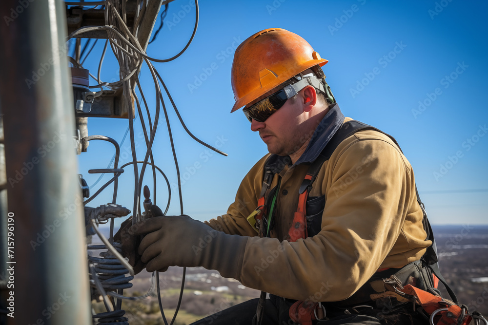 electrician fixing power infrastructure electrician fixing power infrastructure
