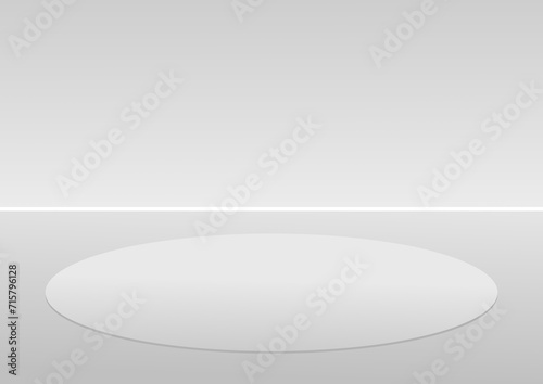 abstract gray podium background. Simple empty space concept with little white lighting, Vector rendering 3d shape, product display presentation.
